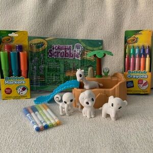 Crayola Scribble Scrubbie Safari Set Bath Markers crayons bundle